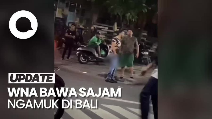 Terekam Kamera, WNA Ngamuk-ngamuk Bawa Pisau di Seminyak Bali