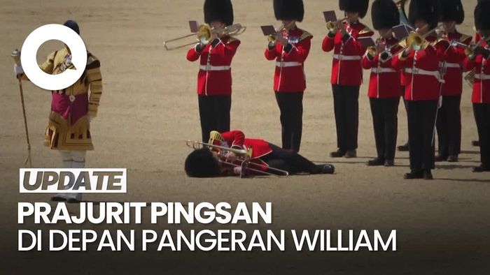 Detik-detik Prajurit Pingsan di Depan Pangeran William saat Latihan Parade