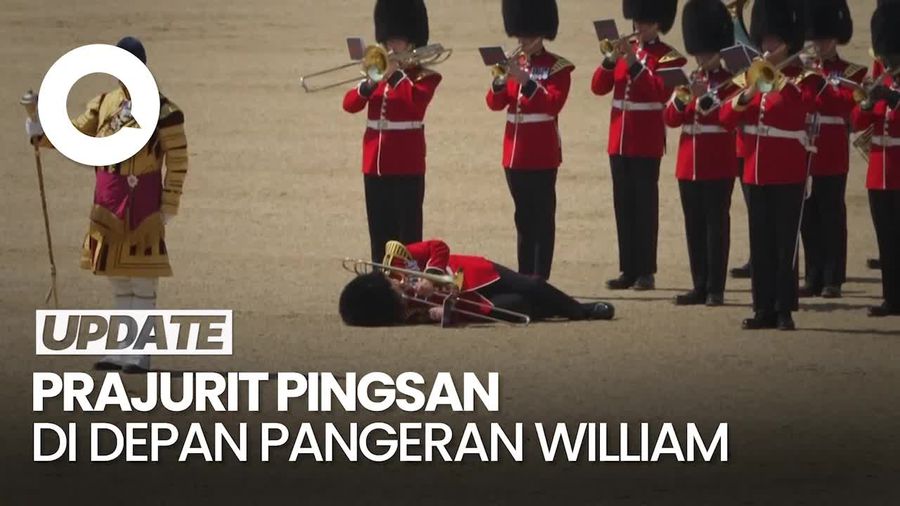 Detik-detik Prajurit Pingsan di Depan Pangeran William saat Latihan Parade