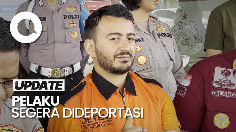 Wajah Santai Bule Usai Berulah Bawa Sajam di Seminyak Bali