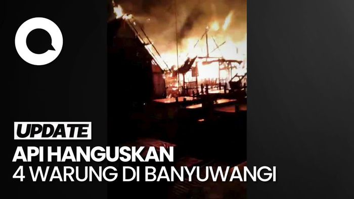 Kebakaran Melanda Warung di Pantai Plengsengan Ancol Banyuwangi