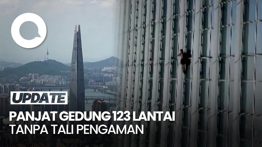 Aksi Spider-Man Asal Inggris Panjat Gedung 123 Lantai di Korea Selatan