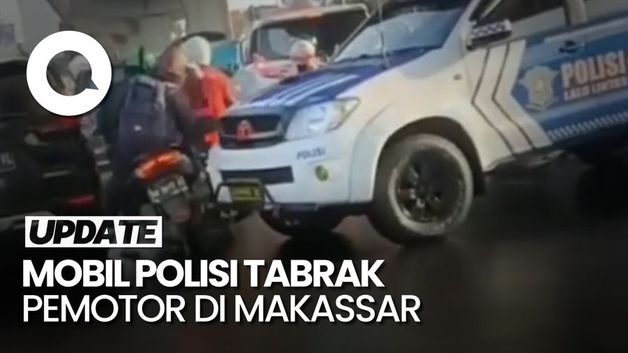 Viral Mobil Patwal Polisi di Makassar Tabrak Pemotor Lalu Pergi