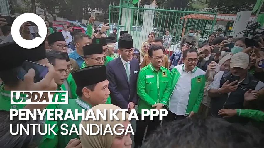 Momen Sandiaga saat Tiba di Markas PPP Jelang Penyerahan KTA