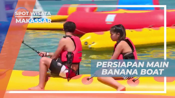 Bersiap Main Banana Boat di Pulau Kayangan Makassar