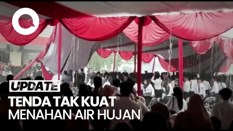 Tenda Pelantikan P3K Pemkab Tasik Roboh, Peserta Berhamburan