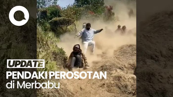 Heboh Ulah Sejumlah Pendaki Perosotan Saat Turun dari Gunung Merbabu
