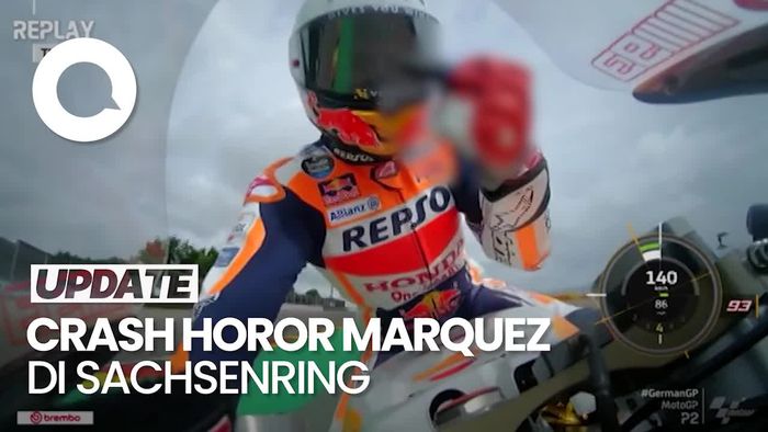 Detik-detik Marquez Acungkan Jari Tengah Lalu Motornya Tabrak Zarco