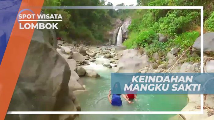 Seru-seruan Berenang di Air Terjun Mangku Sakti Lombok