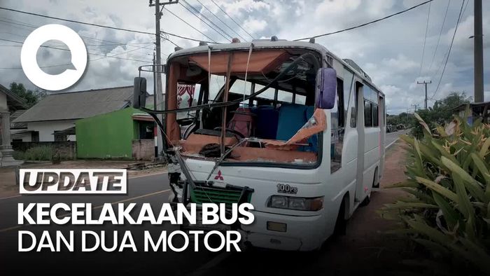 Bus Santri Vs Dua Motor di Babel, Satu Orang Tewas