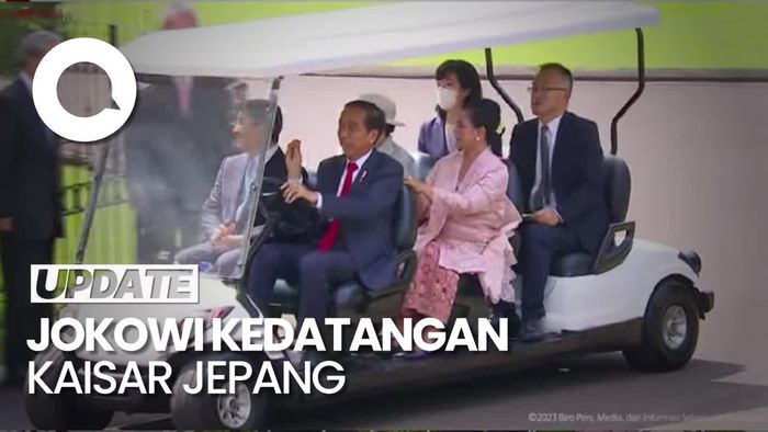 Naik Mobil Golf, Jokowi Sopiri Kaisar dan Permaisuri Jepang