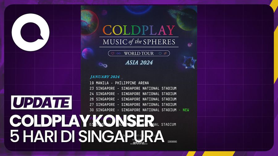 Coldplay Tambah Hari untuk Konser di Singapura, Total Jadi 5 Hari