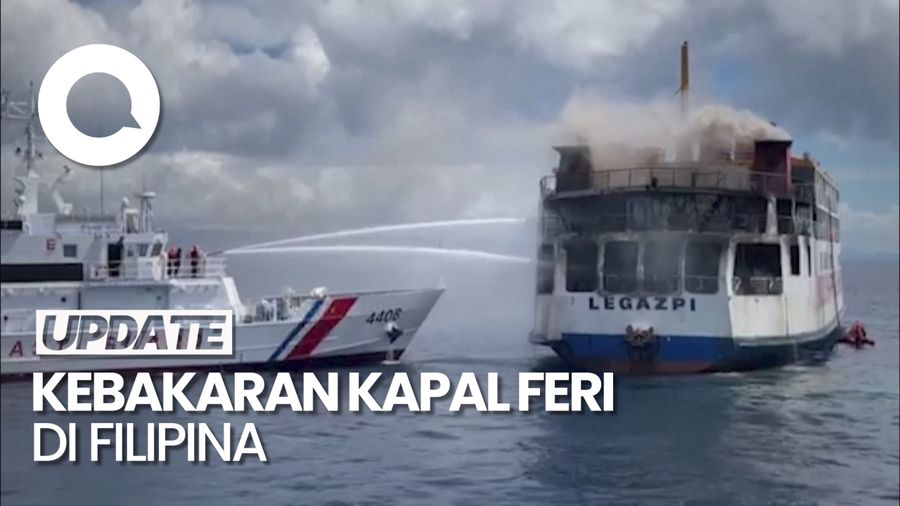 Kapal Feri Berisi 120 Penumpang dan Kru Terbakar di Perairan Filipina