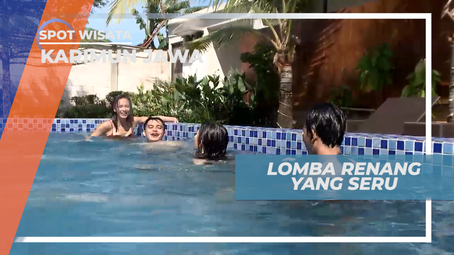 Serunya Adu Cepat Balap Renang di Kolam Renang Hotel, Karimun Jawa