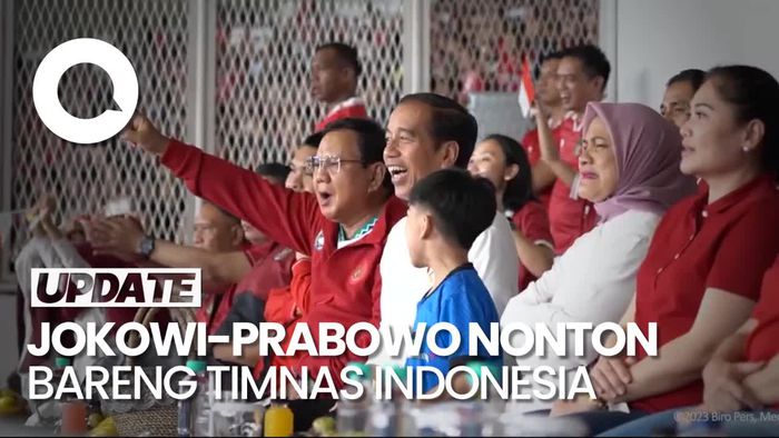 Ekspresi Seru Jokowi-Prabowo Saat Nonton Indonesia Vs Argentina