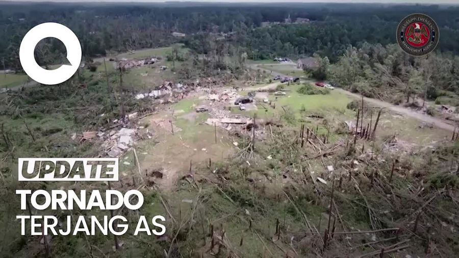 Penampakan Hancurnya Kota Mississipi Usai Diterjang Tornado