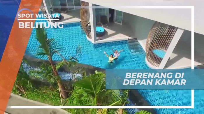 Berenang di Depan Kamar Penginapan Belitung