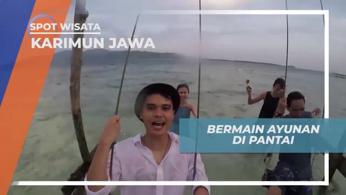 Keseruan Bermain Ayunan di Tepi Pantai, Karimun Jawa