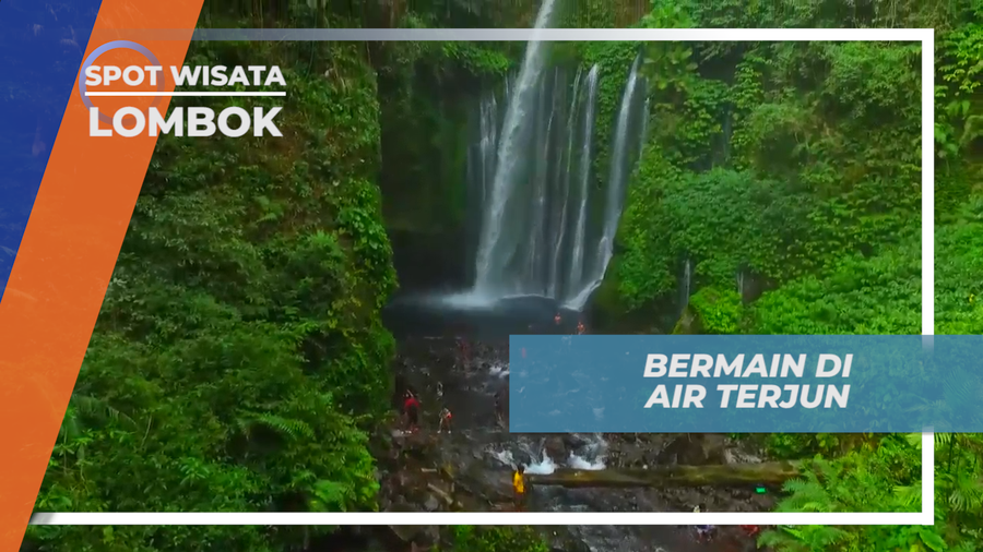 Senangnya Berenang dan Bermain Air di Air Terjun Tiu Kelep, Lombok