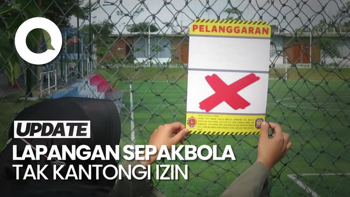 Lapangan Sepakbola Maguwo Disegel Satpol PP Gegara Tak Kantongi Izin