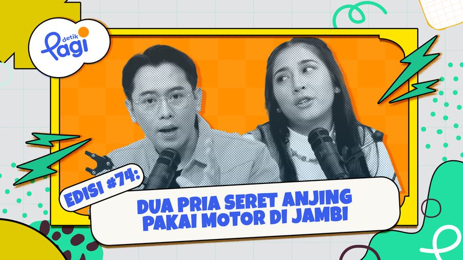 Dua Pria Seret Anjing Pakai Motor di Jambi