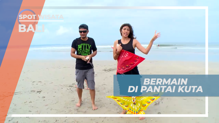Serunya Bermain Layang-layang di Tepi Pantai Kuta, Bali