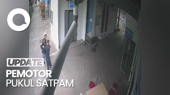 Aksi Pemotor Pukul Satpam Rumah Sakit di Tasikmalaya