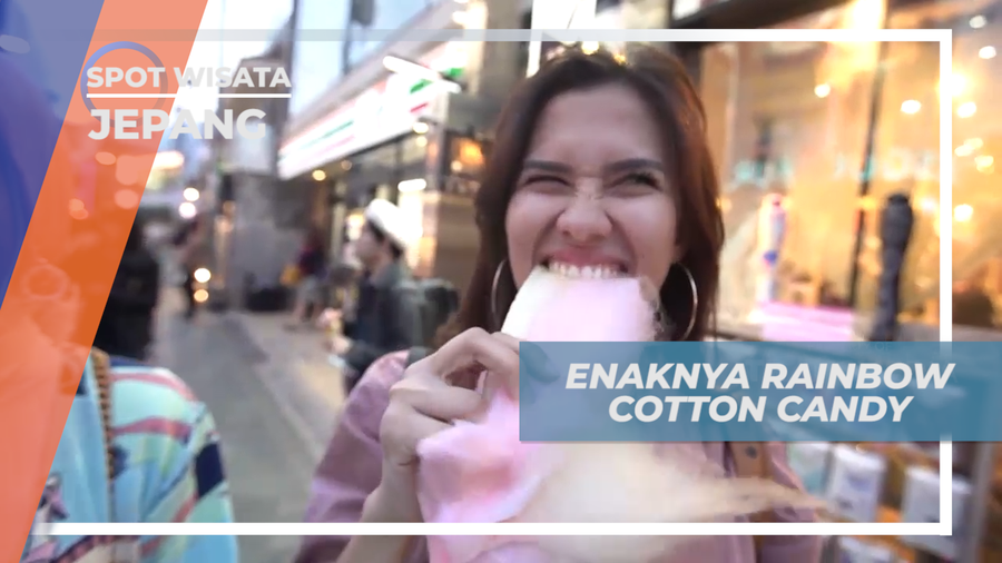 Menyantap Manis Legit Rainbow Cotton Candy yang Bikin Nagih, Jepang