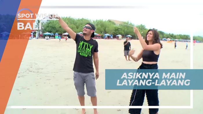 Asiknya Bermain Layang-layang di Pesisir Pantai Kuta Bali