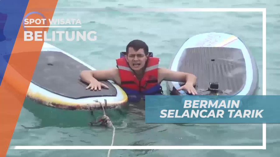 Pulau Leebong Belitung, Mencoba Bermain Selancar Tarik