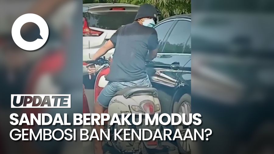 Pria dengan Sandal Berpaku Bikin Ban Bocor Teror Warga Surabaya