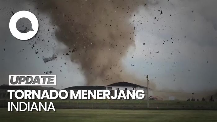 Detik-detik Tornado Merobek Rumah Warga di Indiana AS