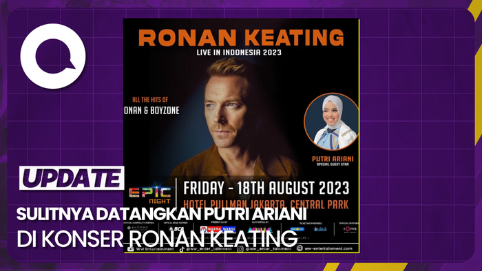Putri Ariani Jadi Pembuka di Konser Ronan Keating