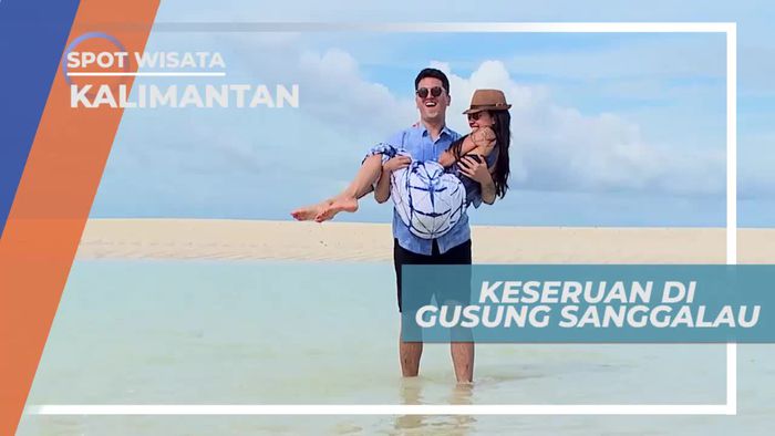 Seru-seruan Bermain Pasir Putih di Gusung Galau Kepulauan Derawan Kalimantan Timur