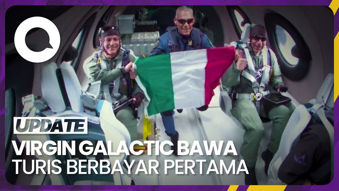 Momen Turis Virgin Galactic Kibarkan Bendera Italia di Luar Angkasa