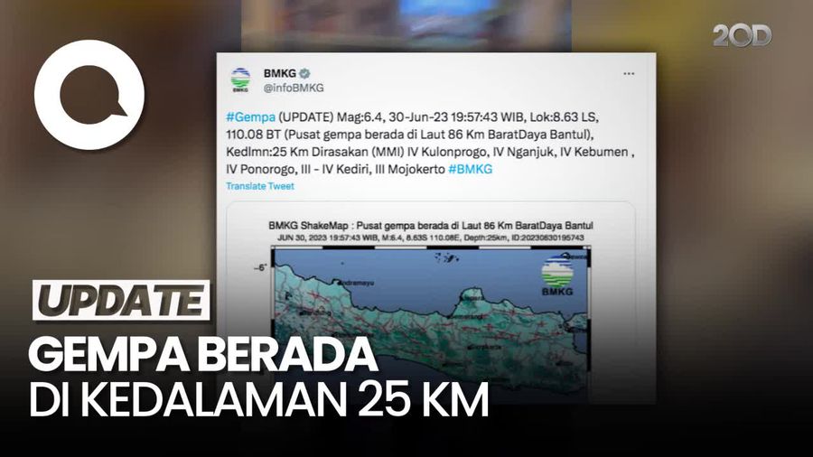 Gempa M 6,4 Guncang Bantul, Terasa Hingga Jatim