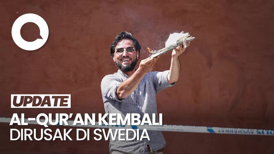 Detik-detik Pria Robek dan Bakar Al-Quran di Masjid Pusat Stockholm