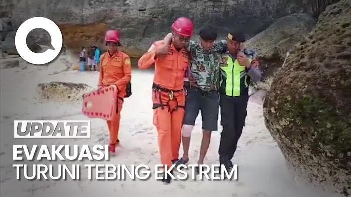 Nekat Wisata Saat Cuaca Buruk, WNA India Tergelincir di Nusa Penida