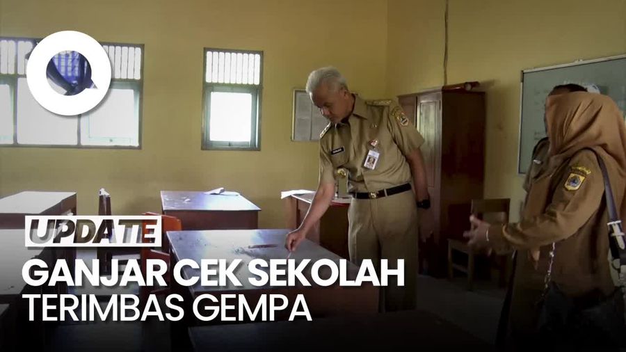 Cek Sekolah Terdampak Gempa Bantul, Ganjar: Evaluasi Konstruksinya