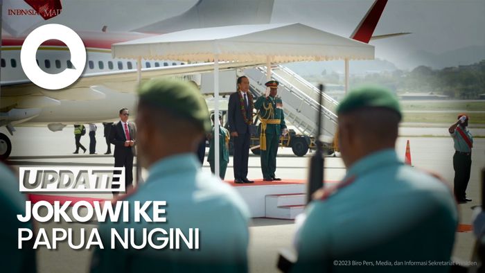 Jokowi Tiba di Papua Nugini Disambut PM James Marape