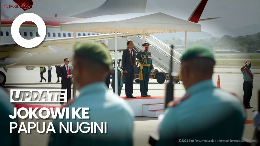 Jokowi Tiba di Papua Nugini Disambut PM James Marape