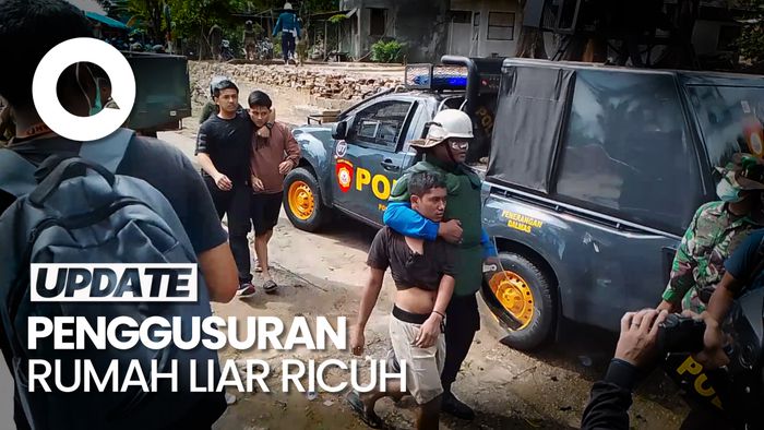 Video Penggusuran Rumah Liar di Batam Ricuh, 1 Brimob Terkena Anak Panah