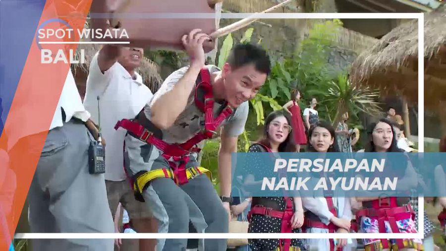 Persiapan Sebelum Bermain Ayunan Raksasa, Bali