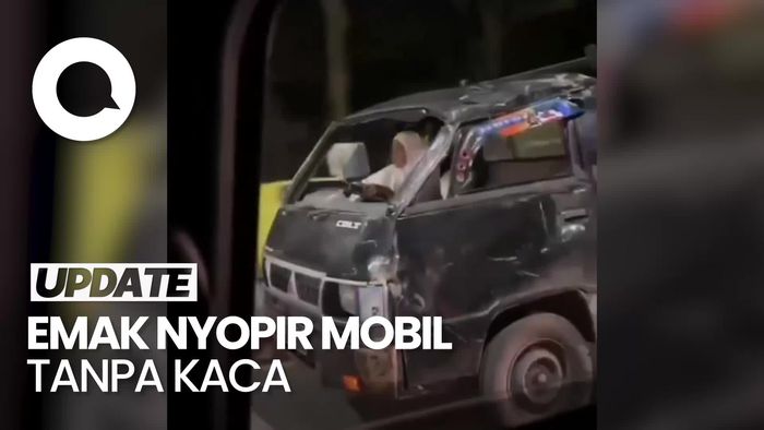 Heboh Aksi Emak-emak di Maros Nyetir Mobil Tanpa Kaca