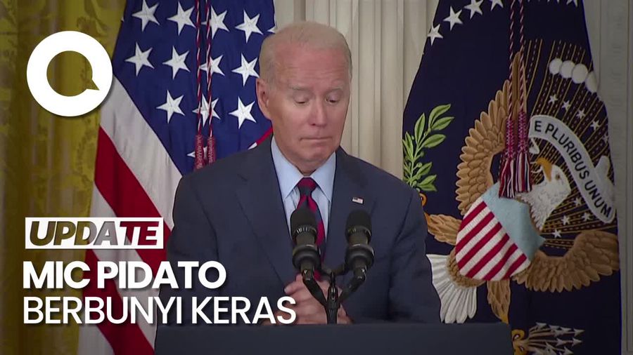  Saat Mic Pidato Joe Biden Tak Bersahabat, Picu Gelak Tawa Audiensi