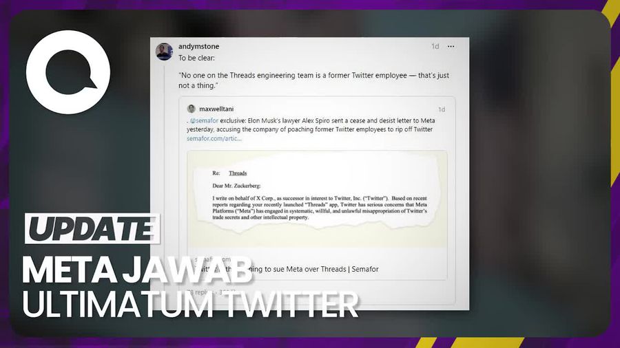 Jubir Meta: Tak Ada Tim Kami yang Pernah Bekerja di Twitter