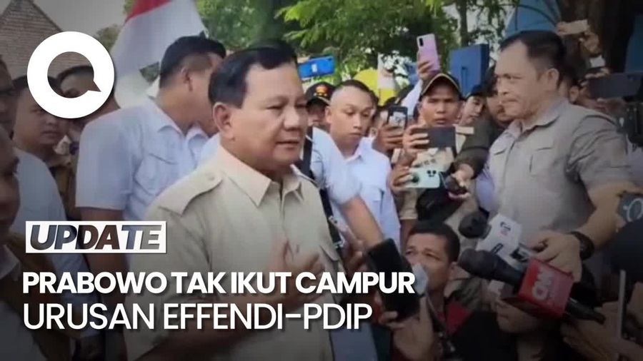 Prabowo Respons Effendi Simbolon Dipanggil PDIP: Bukan Urusan Saya