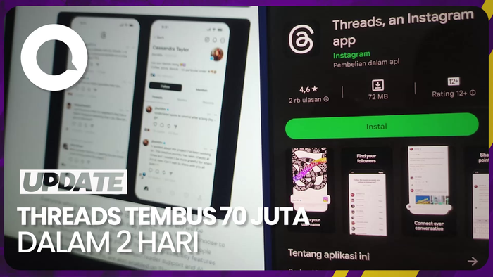 Zuckerberg Terkejut Pengguna Threads Tembus 70 Juta Dalam 2 Hari