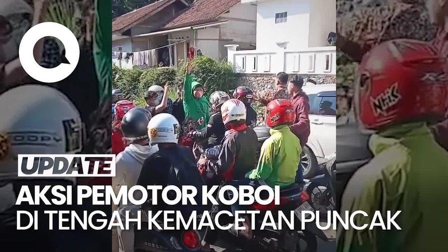 Viral Aksi Pemotor Koboi Saat Macet di Bukit Pelangi Puncak
