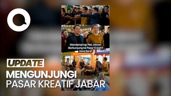 Momen Ridwan Kamil Dampingi Jokowi Kunjungi Pasar Kreatif Jabar